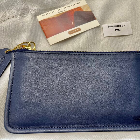 Vintage Coach "Skinny" Bag for cosmetics or jewelry - Navy - Picture 2 of 3